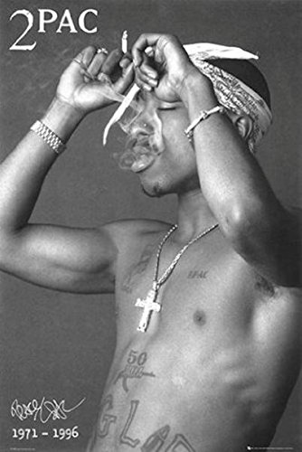 Tupac 1971-1996 Smoking Portrait 36x24 Poster Hip Hop Rapper Amaru